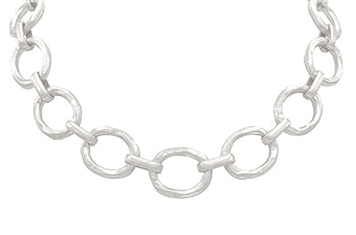 Madison's Exclusive | Linked Oval Chain Necklace Vintage Silver