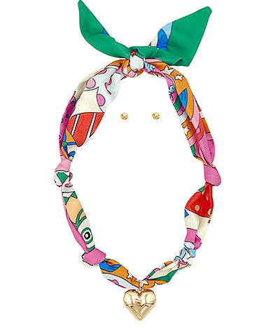 Madison's Exclusive | Scarf & Bold Heart Charm Necklace