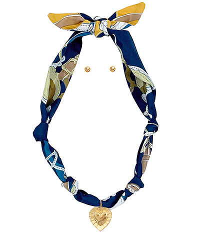 Madison's Exclusive | Scarf & Heart Charm Necklace