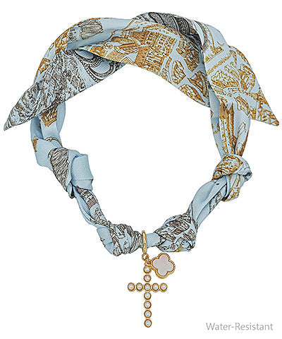 Madison's Exclusive | Cross & Clover Charm Scarf Necklace