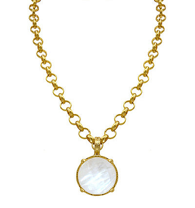 Madison's Exclusive | Antique Round Stone Pendant Necklace
