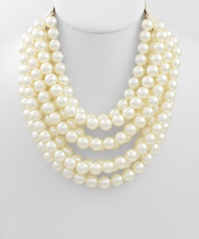 Chunky Multi-Strand Beaded Magnetic Necklace