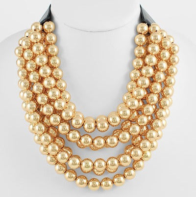 Chunky Multi-Strand Beaded Magnetic Necklace