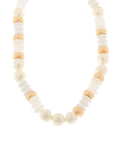 Madison's Exclusive | Pearl & Rondelle Shape Beads Necklace