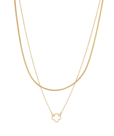 Madison's Exclusive | Open Clover & Chain Dual Necklace