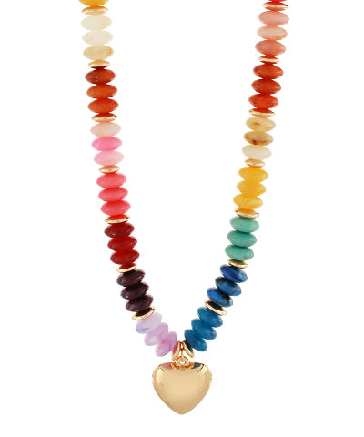 Madison's Exclusive | Mable Wide Beads Puffy Heart Necklace