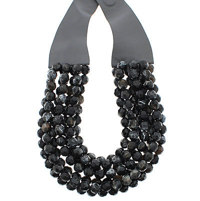 Chunky Multi-Strand Beaded Magnetic Necklace