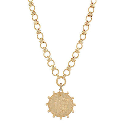 Madison’s Exclusive | Regal Coin Pendant Necklace
