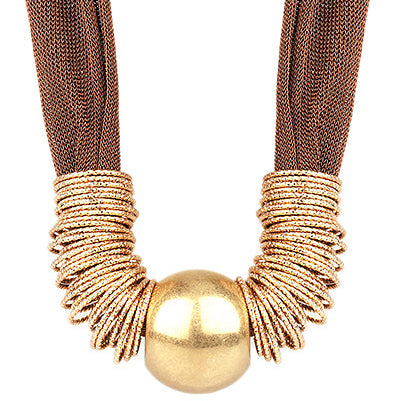 Madison’s Exclusive | Golden Luxe Mesh Statement Necklace