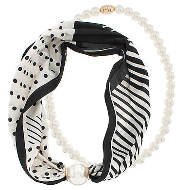 Madison's Exclusive | Layered Pearl Scarf Necklace