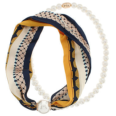 Madison's Exclusive | Layered Pearl Scarf Necklace