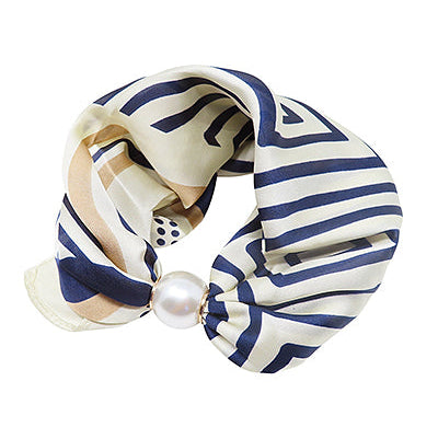 Madison's Exclusive | Pearl & Passport Silk Scarf Necklace