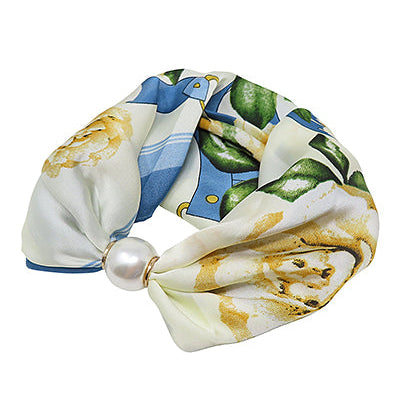 Madison's Exclusive | Pearl Garden Silk Scarf Necklace