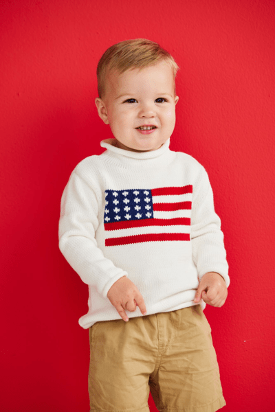 Mudpie | Flag Rollneck Toddler Sweater