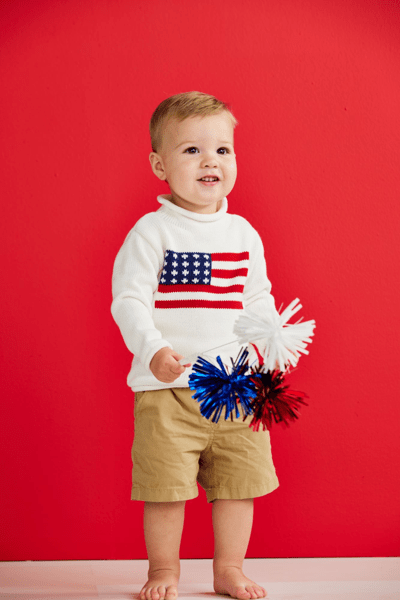 Mudpie | Flag Rollneck Toddler Sweater