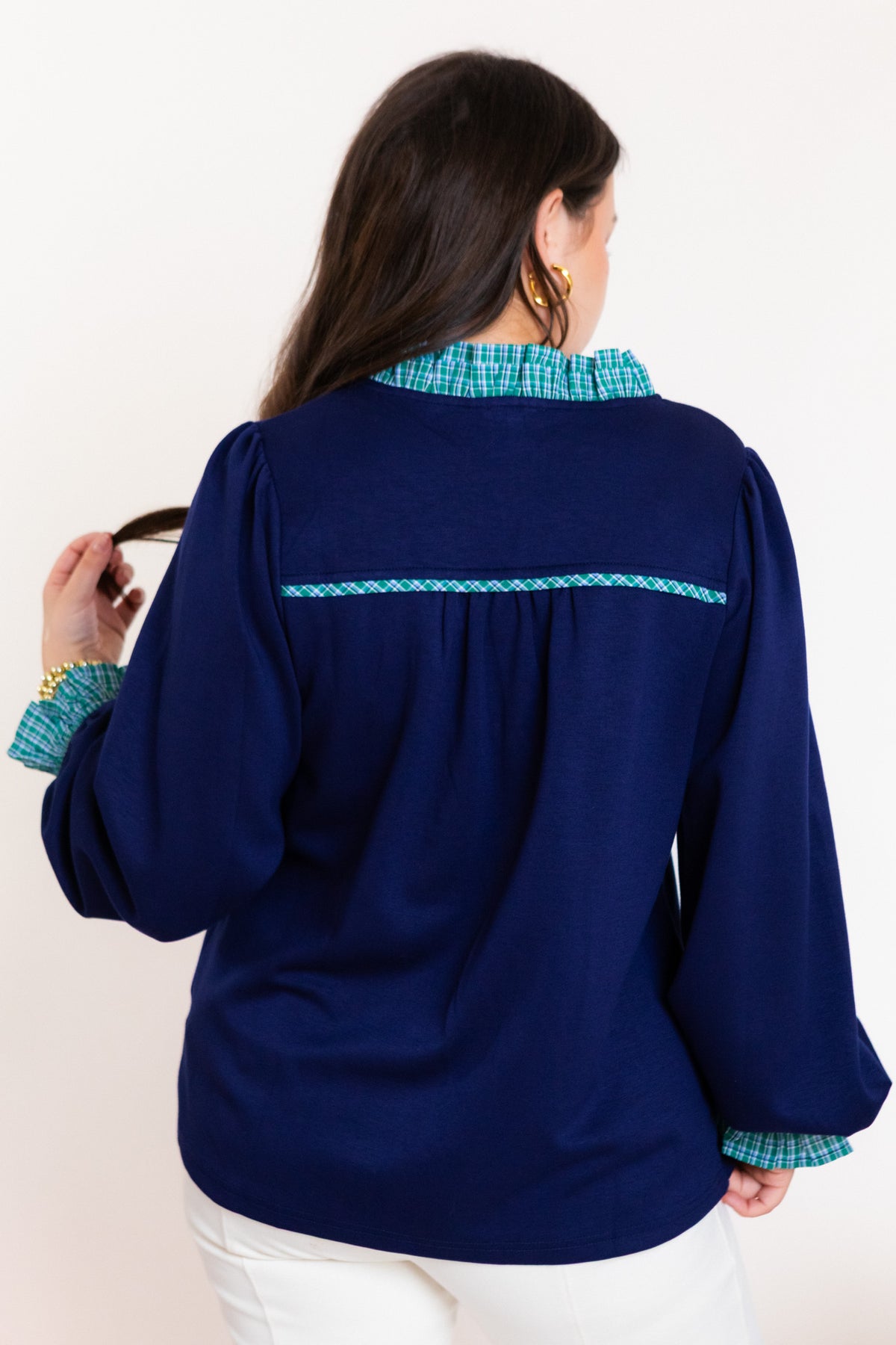 The Katherine Navy Blouse
