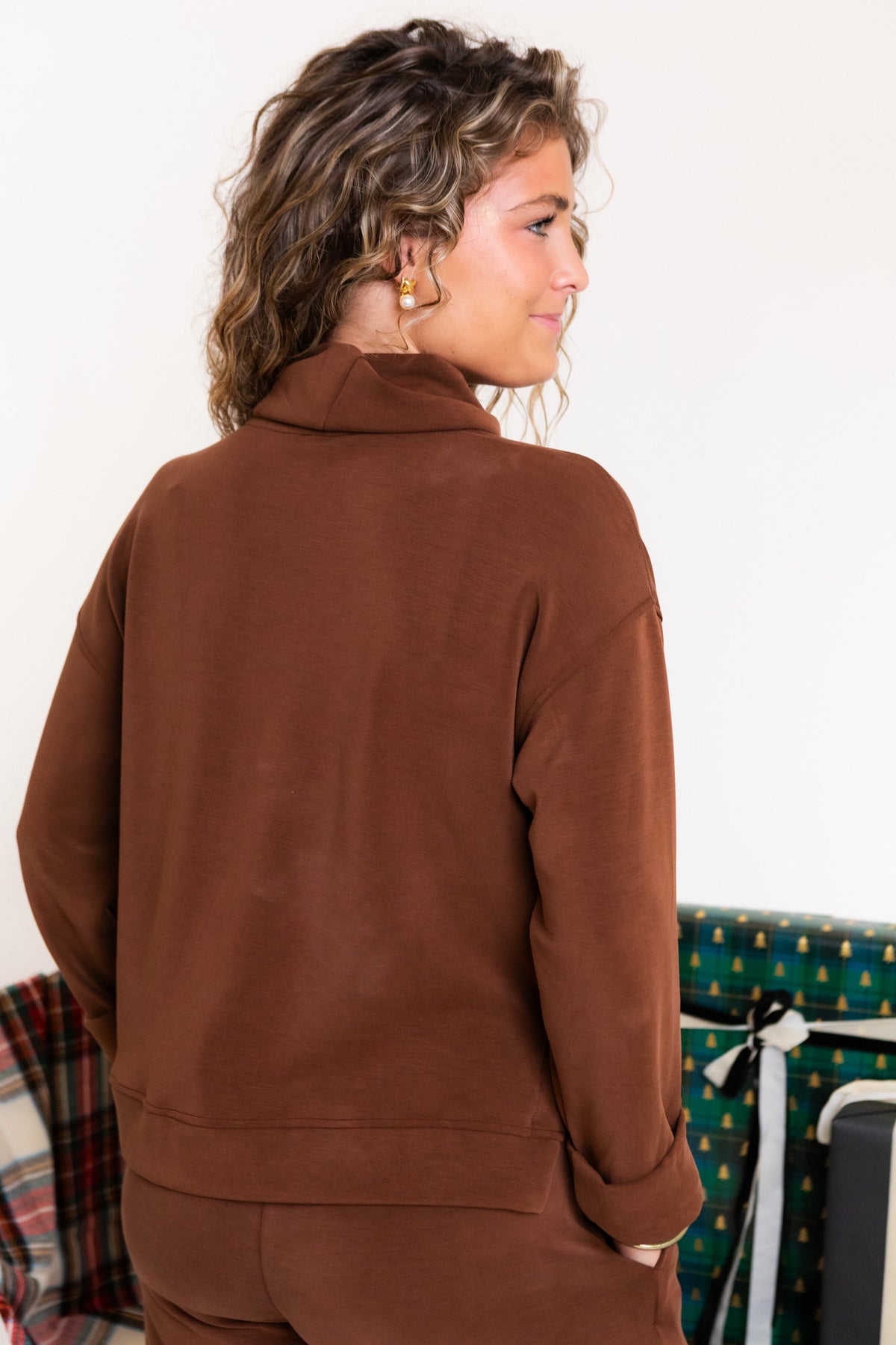 Multiples | Knit Turtleneck 3/4 Sleeve Drop Shoulder Top