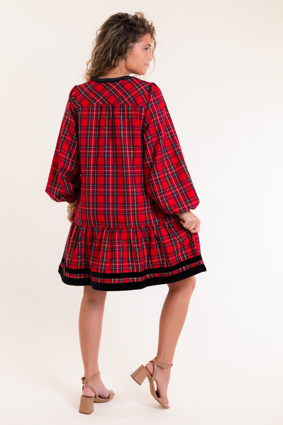 Mary Square | Sierra Dress in Plaid Red