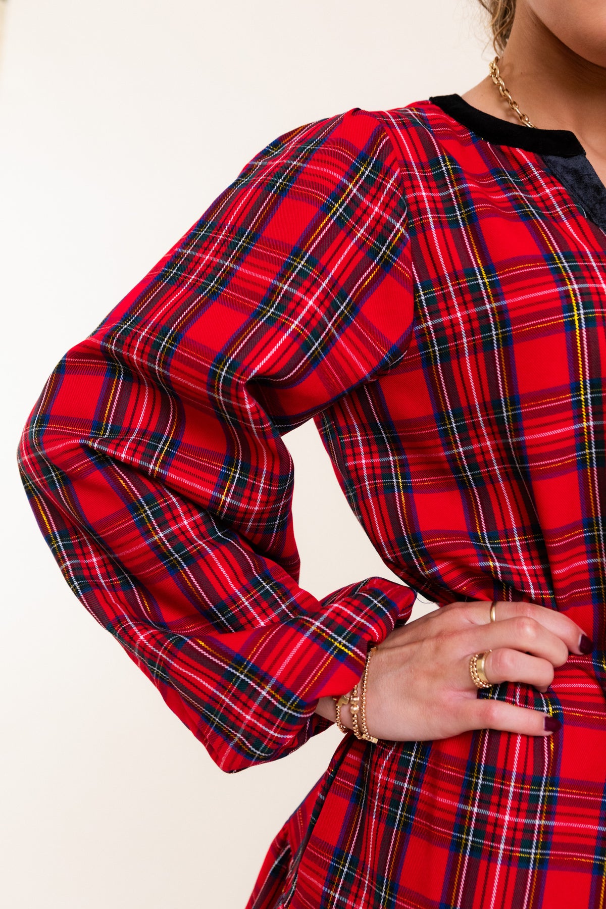 Mary Square | Sierra Dress in Plaid Red