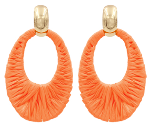Gradual Oval Raffia Link Earrings