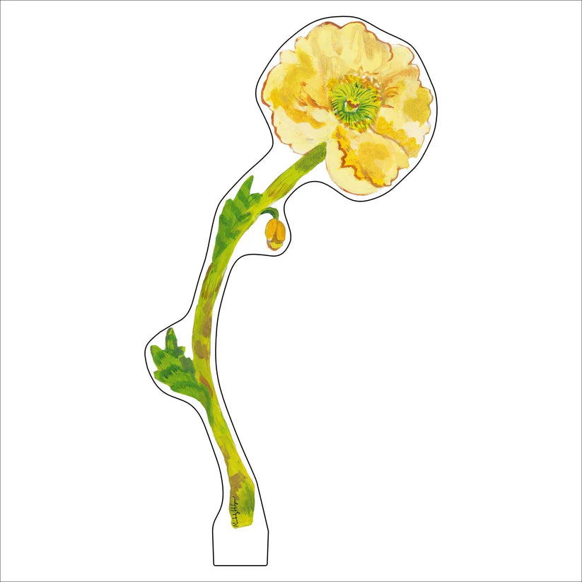 Kimberly Hodges Art | Pale Yellow Iceland Poppy Small Acrylic Flower