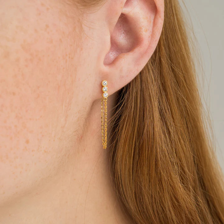 Brenda Grands Crystal Chain Earrings