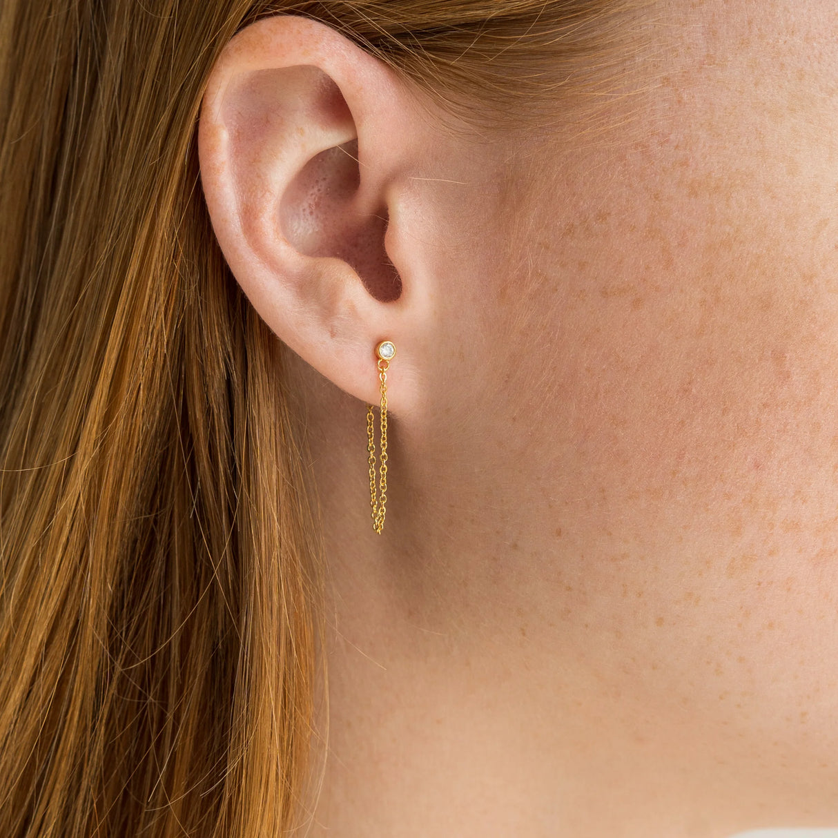 Brenda Grands Crystal Chain Earrings