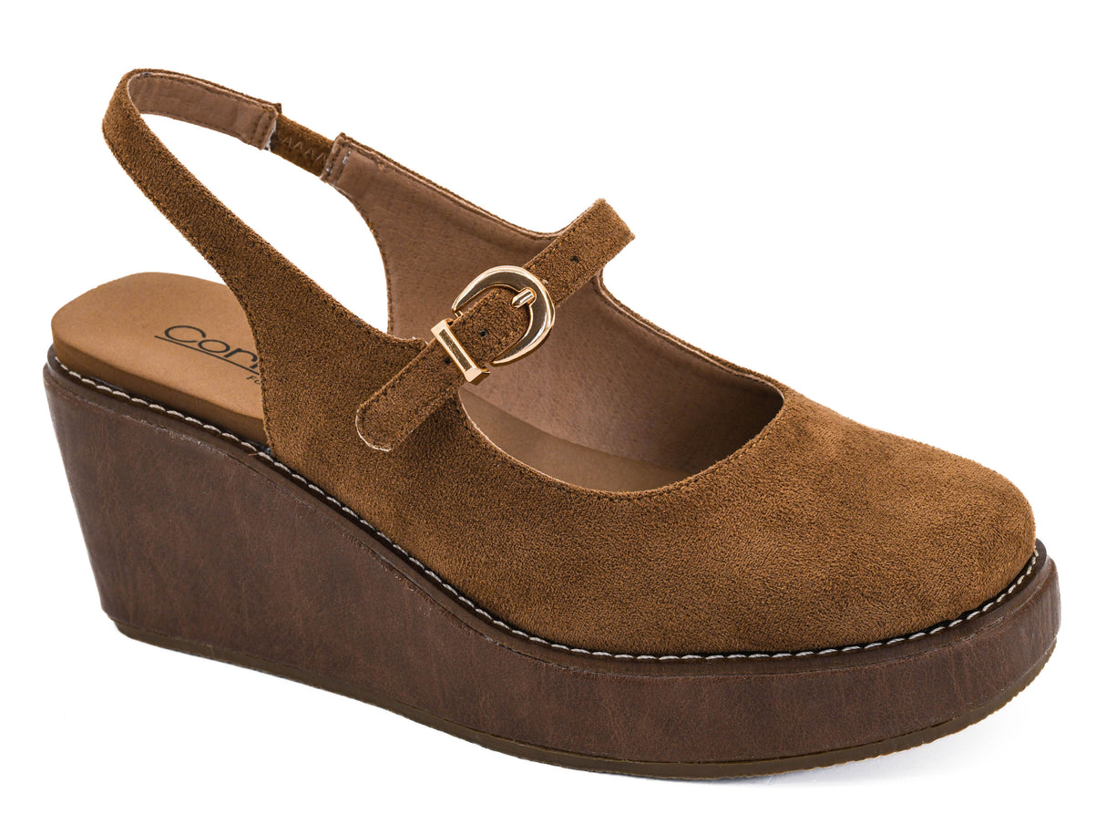 Corky's | Pity Party in Chestnut Faux Suede