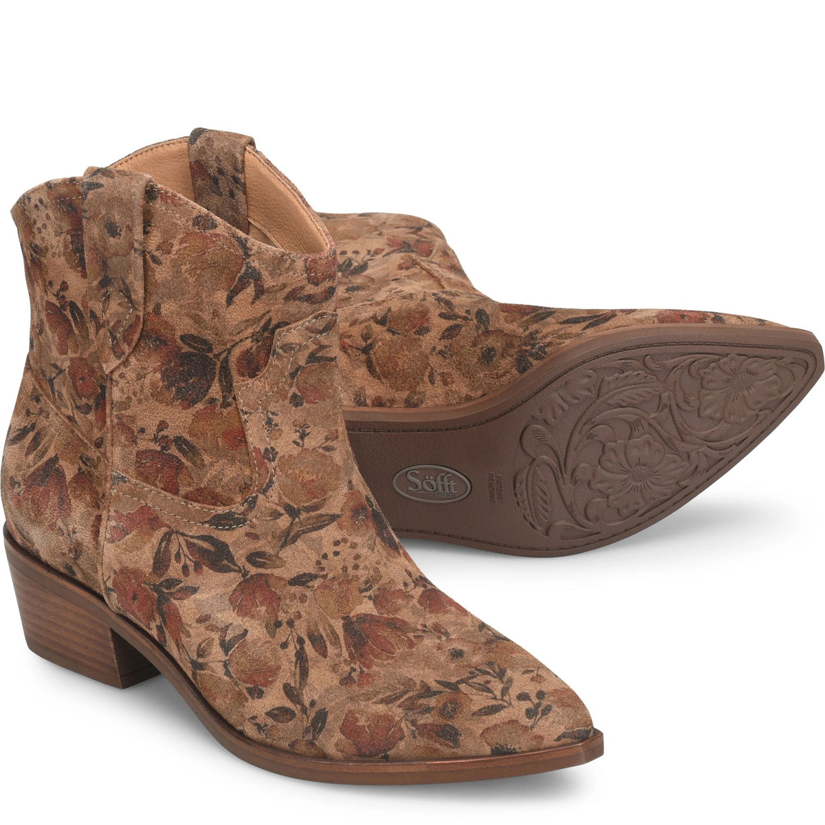 Sofft Shoe | Cambridge Boots in Brown (Floral)
