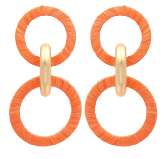 Wrapped Raffia Link 2 Drop Earrings
