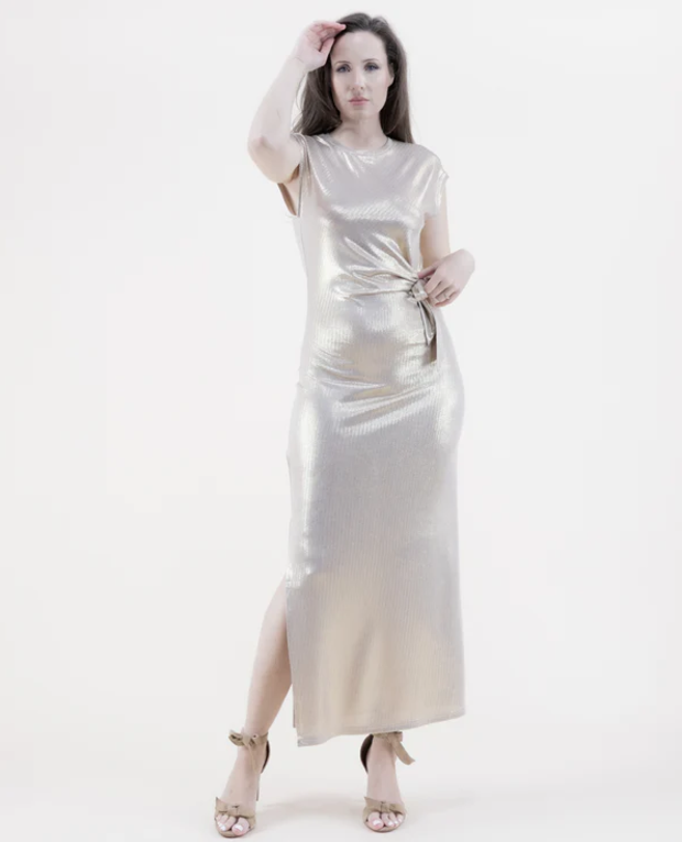 Original USA | Metallic Jewel Side Knot Dress (Final Sale)