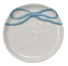 Round Stoneware Dish with Bow