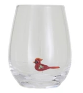 Stemless Wine Glass with Holiday Figure Inside
