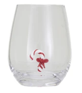 Stemless Wine Glass with Holiday Figure Inside
