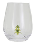 Stemless Wine Glass with Holiday Figure Inside