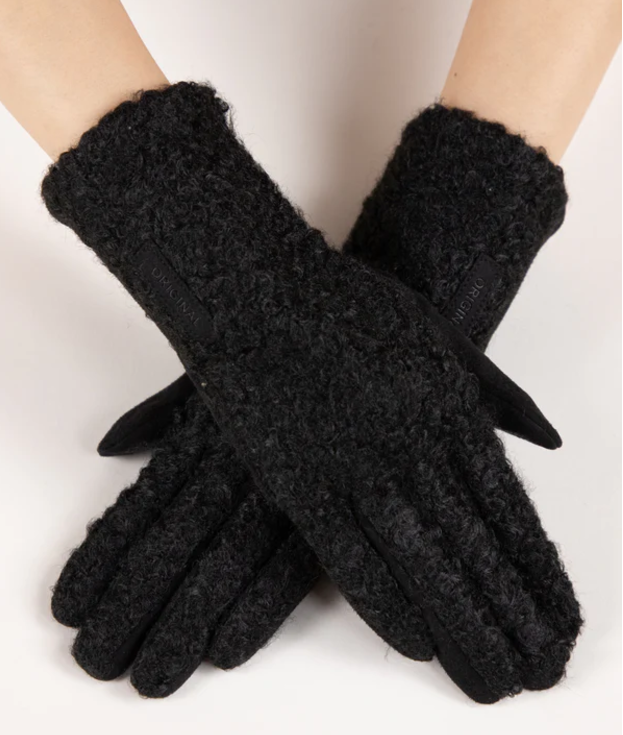 Original USA | Boucle and Faux Suede Logo Gloves