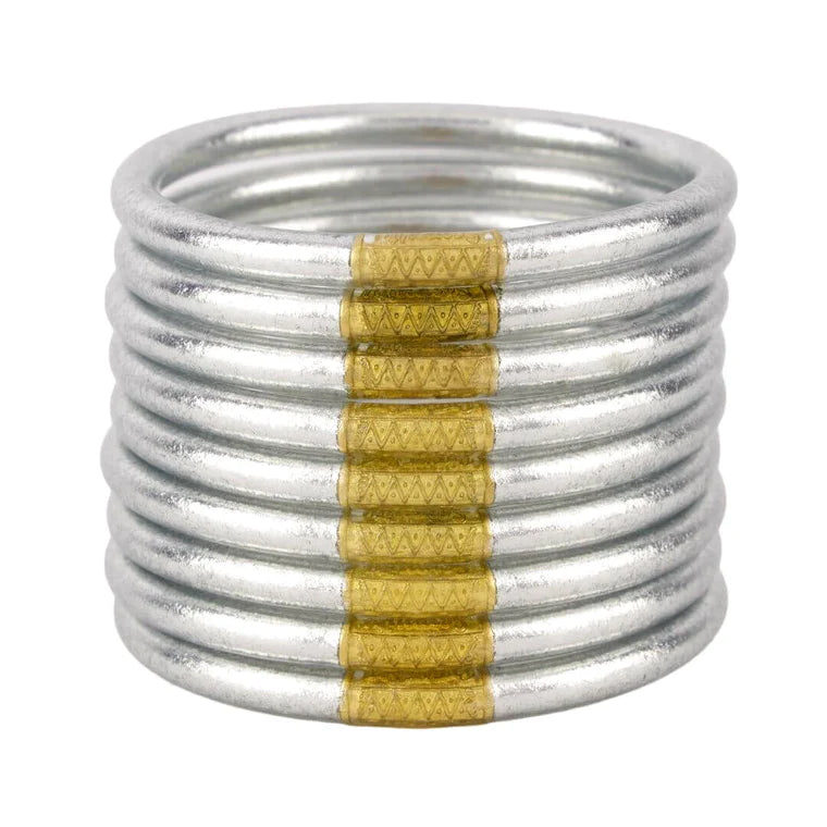BuDhaGirl | Silver All Weather Bangles® - Serenity Prayer