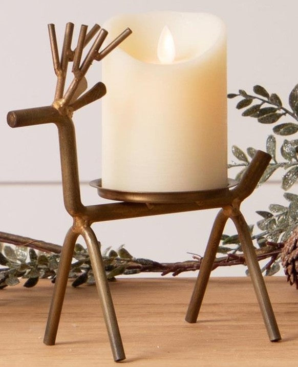 Gold Finish Deer Candle Holders