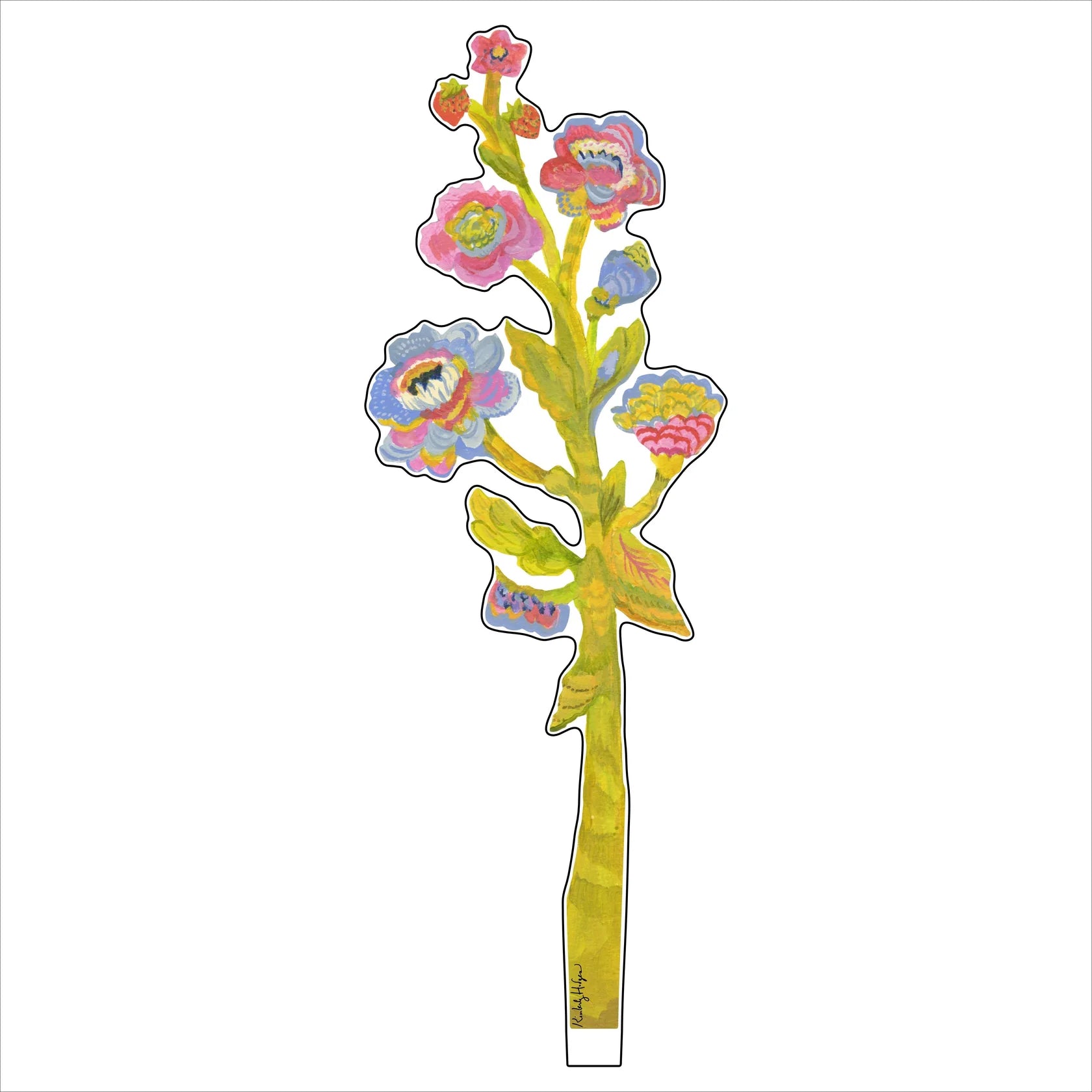 Kimberly Hodges Art | Strawberry Stalk Small Acrylic Flower