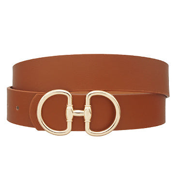 Madison's Exclusive | Double D Link Buckle Belt Cognac
