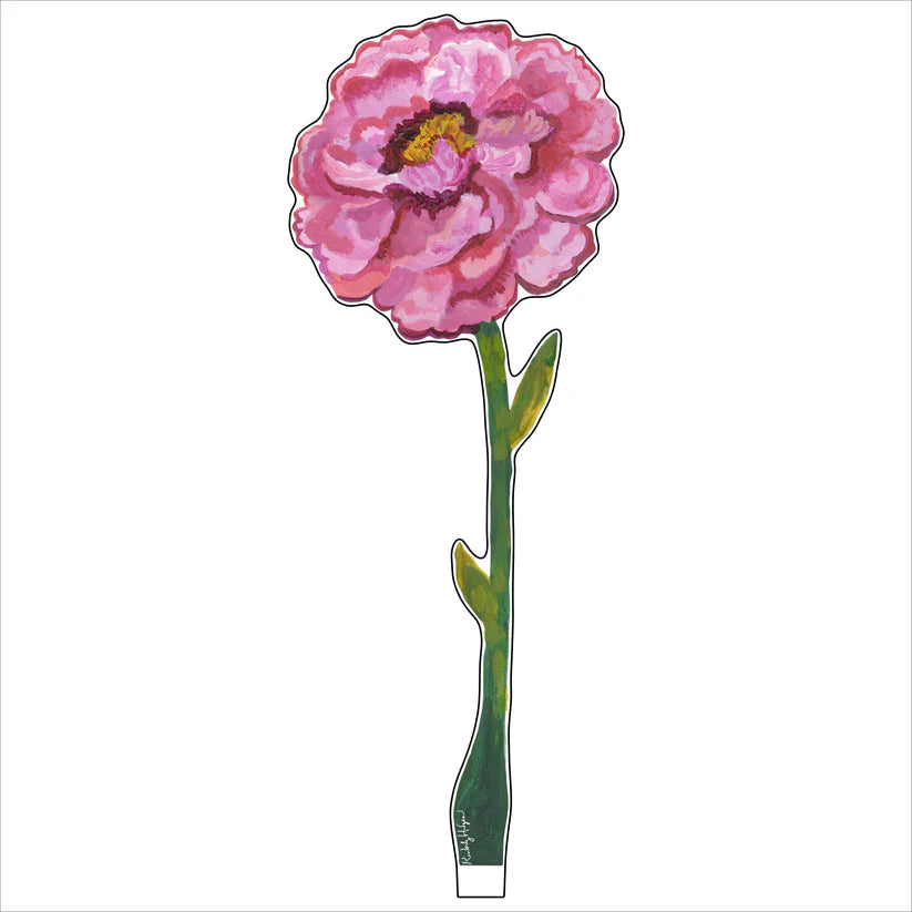Kimberly Hodges Art | Tall Magenta Peony Small Acrylic Single Flower