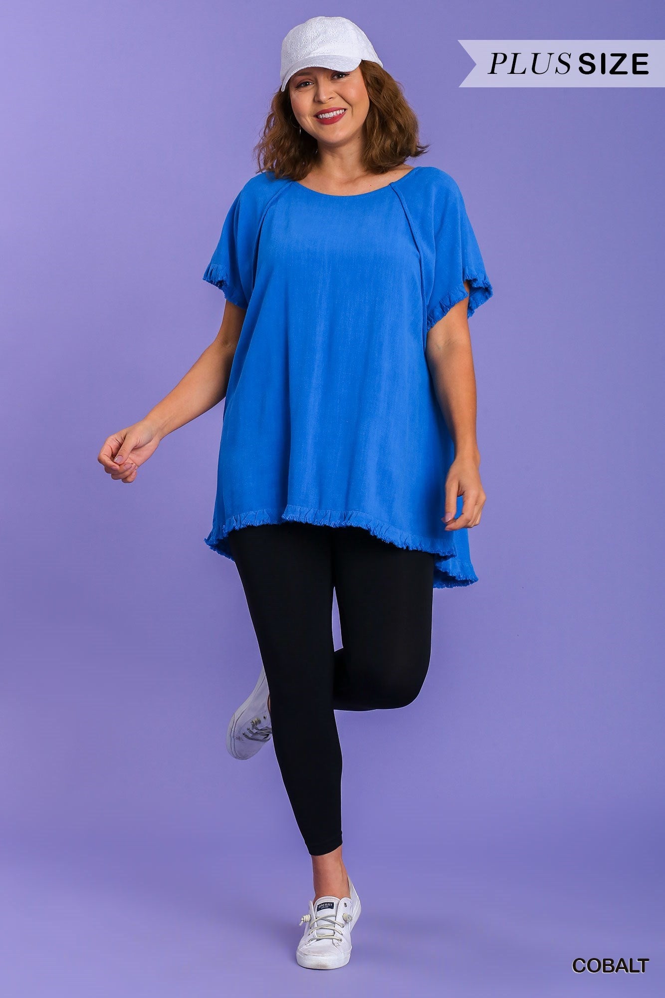 Pintuck High-Low Frayed Hem Linen Tunic Top (Final Sale)