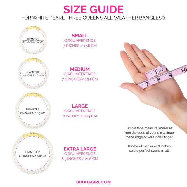 BuDhaGirl | Three Queens All Weather Bangles (AWB) - White Pearl