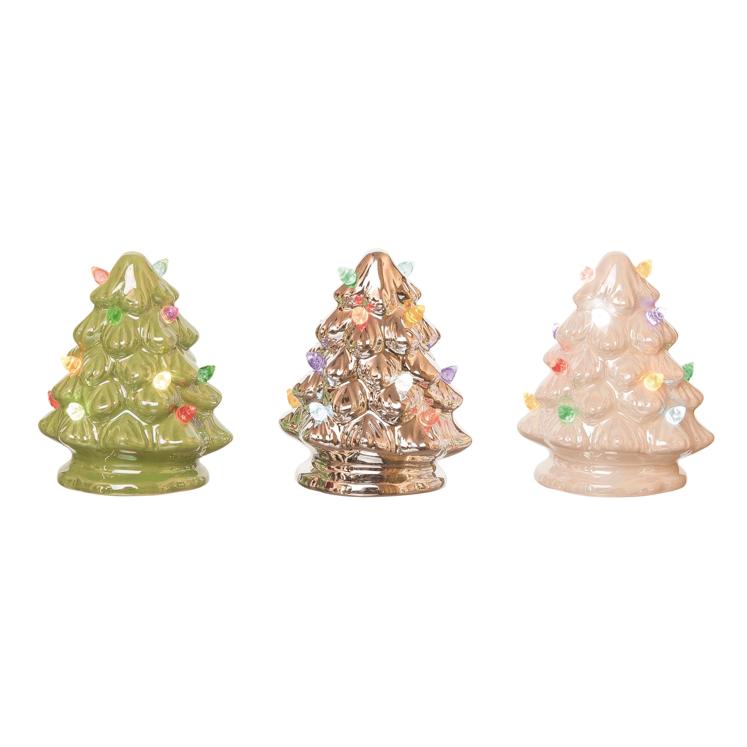 Mini Ceramic Light-Up Christmas Trees