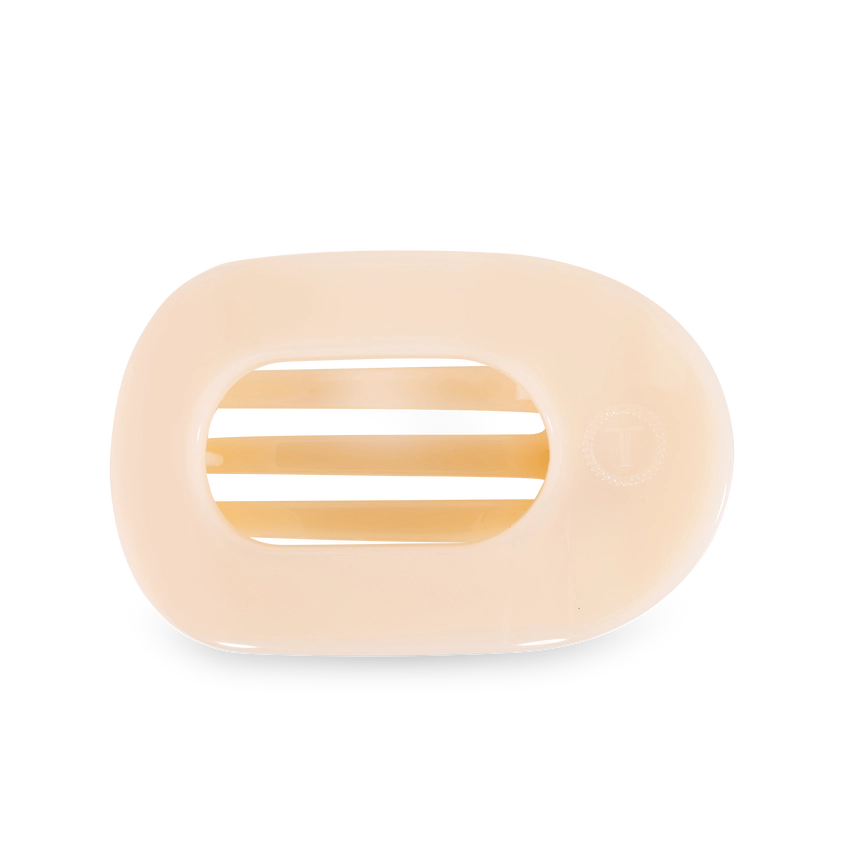 Teleties | Almond Beige Large Flat Round Clip