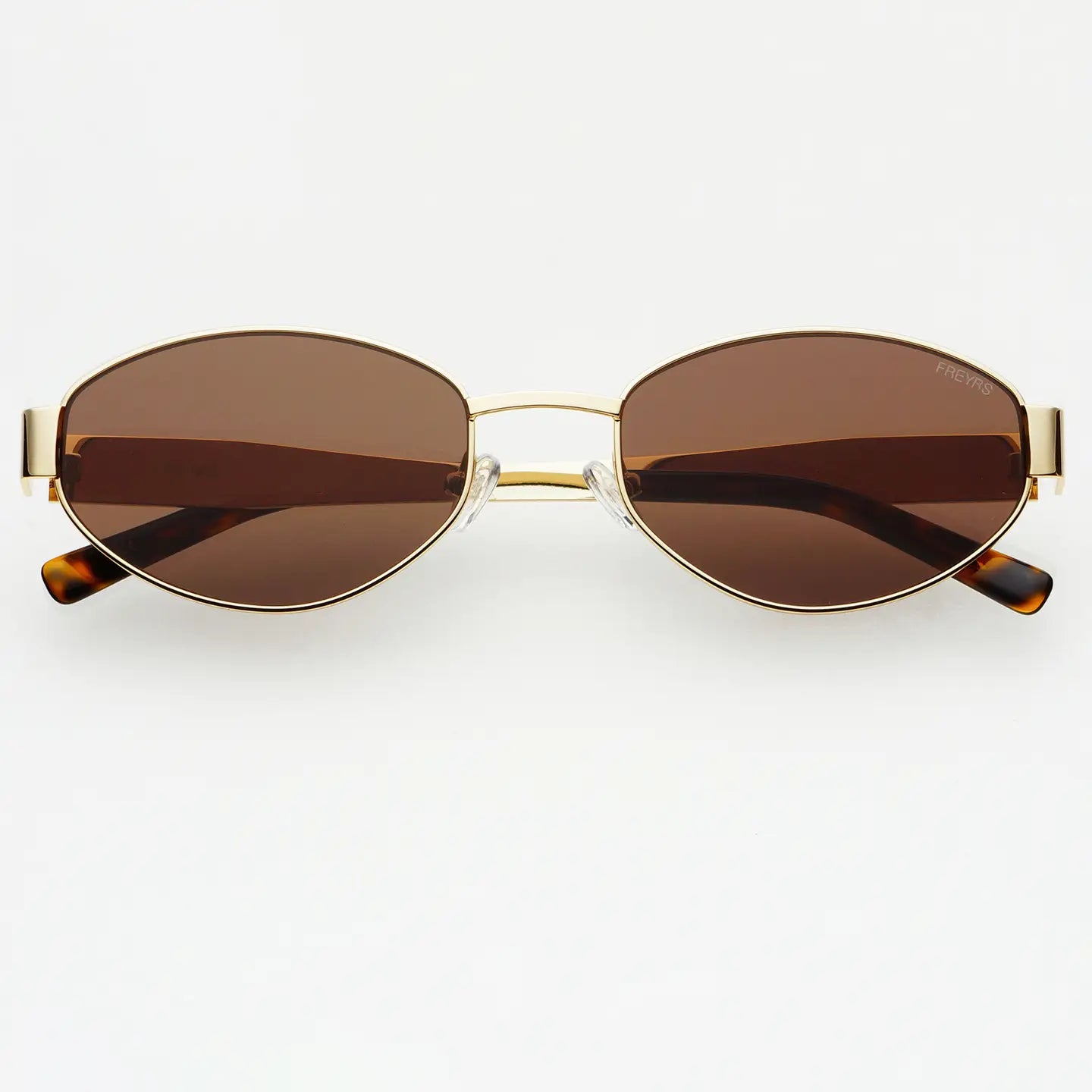 Freyrs | Soho Womens Oval Sunglasses - Gold / Brown
