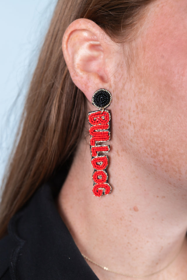 Bulldog Beaded Earrings