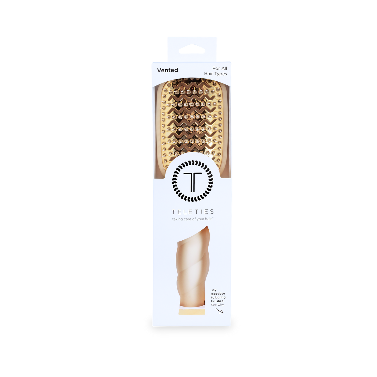 Teleties | Vented Hair Brush | Tan