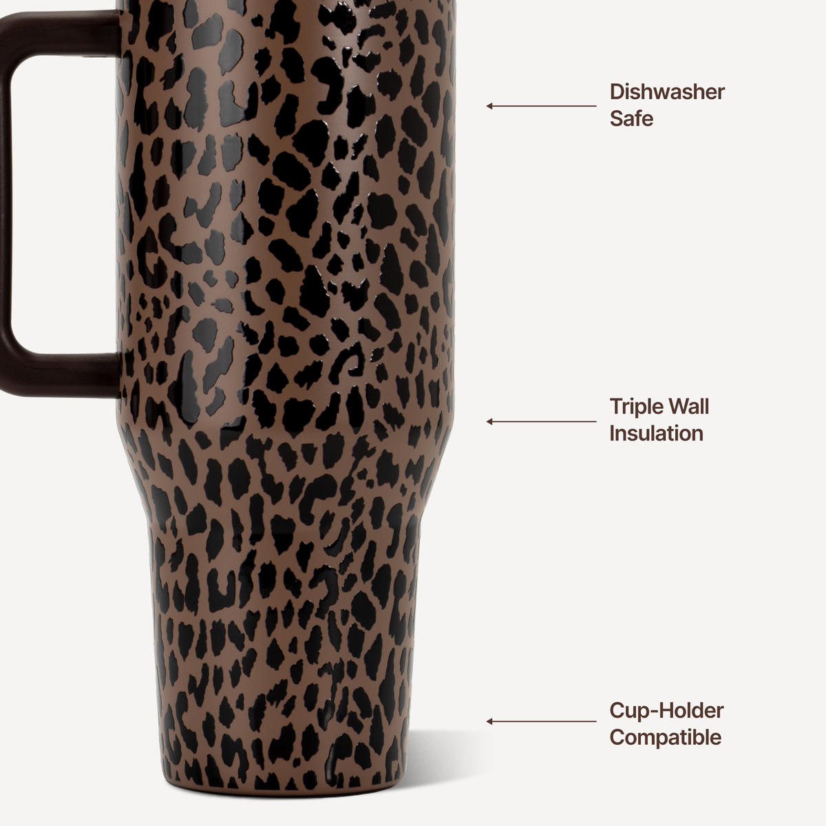 HydroJug | Brown Leopard HydroJug 32 oz Traveler Tumbler