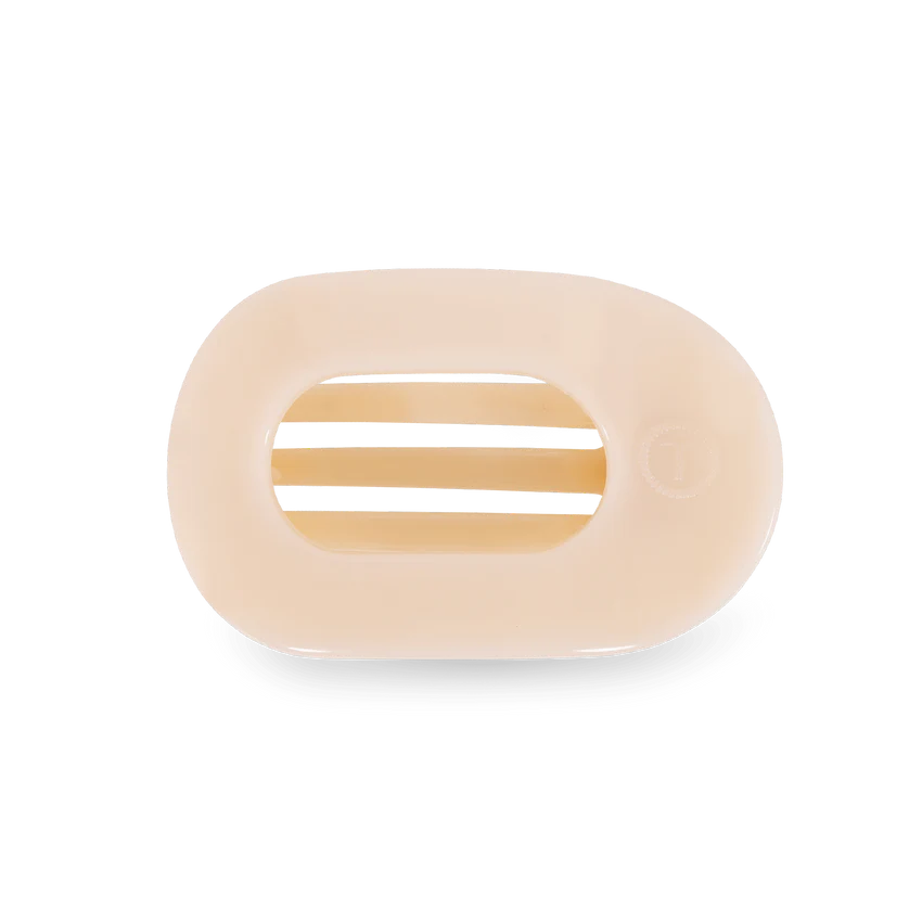 Teleties | Almond Beige Small Flat Round Clip